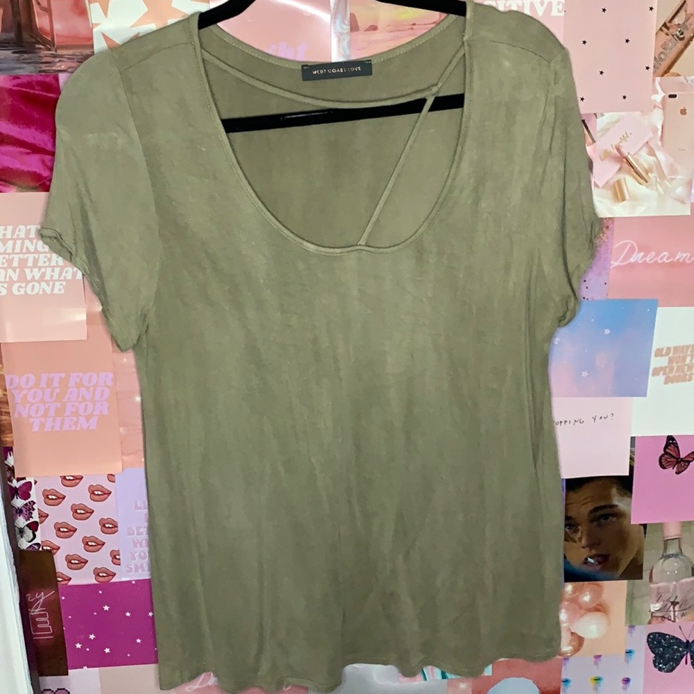 Green tshirt with cutout neck line!
